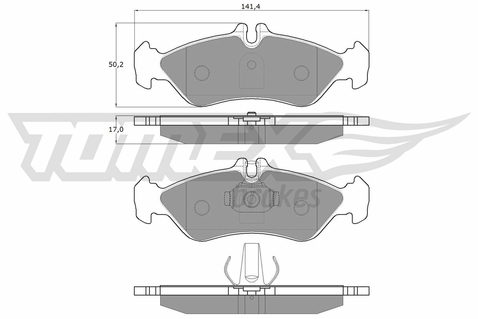 Sada brzdových destiček, kotoučová brzda TOMEX Brakes